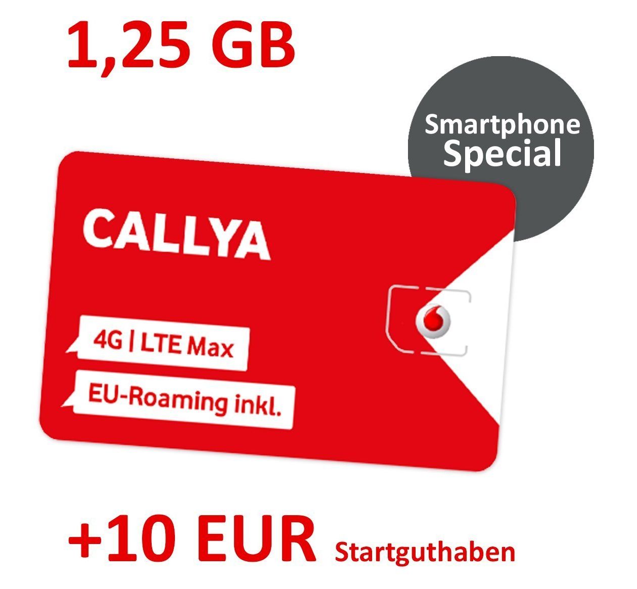 EUR SIM-Karte inkl. Freikarte Vodafone GPS-Tracker (CallYa • 10 Smartphone Startguthaben Special)